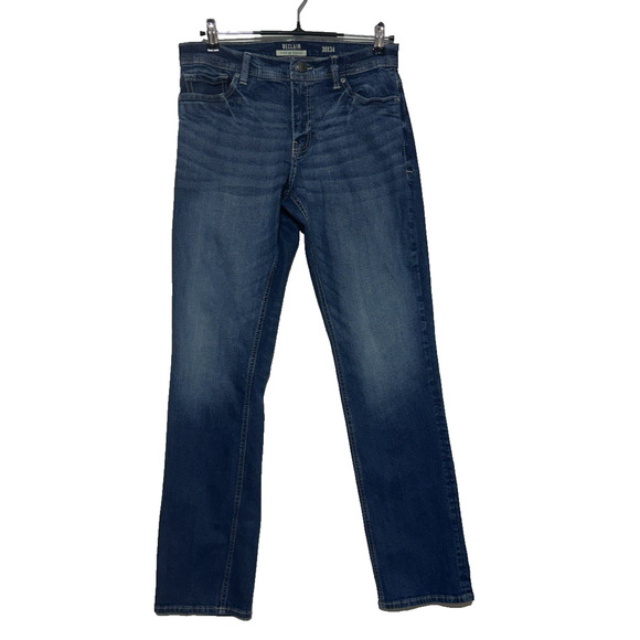 Reclaim Jeans Mens 30X34 Blue Regular Straight Dark Wash Actual 30X33 Stretch - Picture 1 of 10